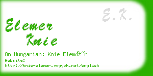 elemer knie business card